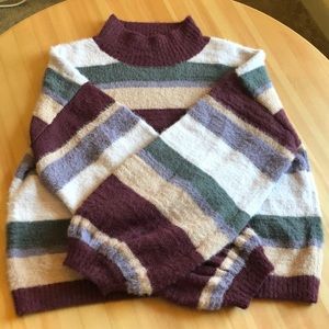 Oversized Striped Sweater with balloon sleeves